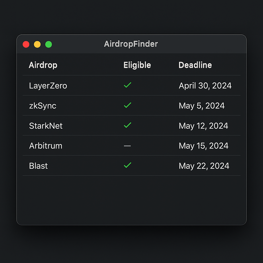 AirdropFinder App Preview